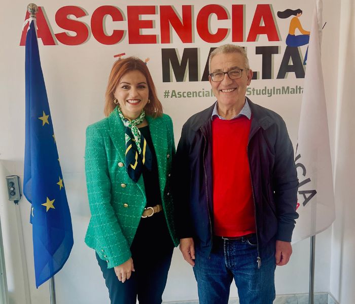 Evarist Bartolo, former Minister of Education, visiting Ascencia Malta to inspire international students